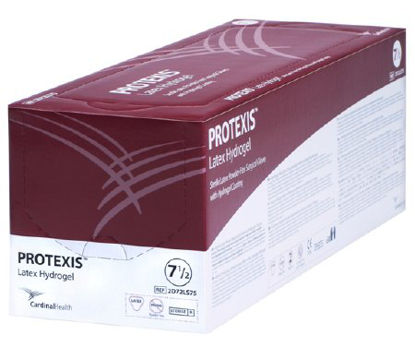 Picture of Surgical Glove Protexis™ Latex Hydrogel Size 6.5 Sterile Pair Latex Extended Cuff Length Smooth Translucent Yellow Not Chemo Approved2D72LS65