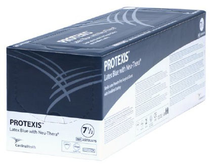 Picture of Surgical Glove Protexis™ Latex Blue with Neu-Thera® Size 6.5 Sterile Pair Latex Extended Cuff Length Smooth Blue Not Chemo Approved2D72LU65
