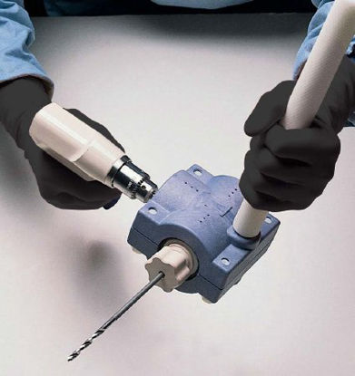 Picture of Radiation Reducing Glove GAMMEX® Non-Latex Radiation Attenuation Size 7 Sterile Pair Polyisoprene Extended Cuff Length Fully Textured Black Not Chemo Approved843050