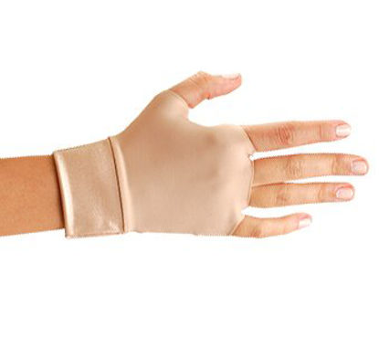 Picture of Support Gloves Occumitts® Therapeutic Fingerless Medium Wrist Length Hand Specific Pair Nylon / Spandex450N-4M