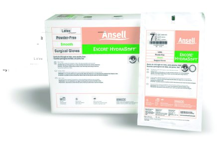 Picture of Surgical Glove ENCORE® HydraSoft® Size 8 Sterile Pair Latex Extended Cuff Length Smooth Ivory Not Chemo Approved2018680