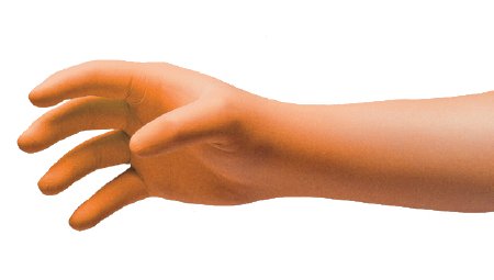 Picture of Exam Glove NitriDerm® EP Orange® 3X-Large NonSterile Nitrile Extended Cuff Length Fully Textured Orange Chemo Tested189450
