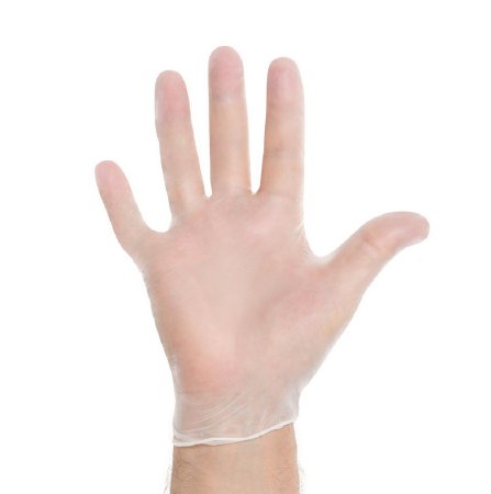 Picture of Exam Glove Halyard™ X-Large NonSterile Vinyl Standard Cuff Length Smooth Ivory Not Chemo Approved55034