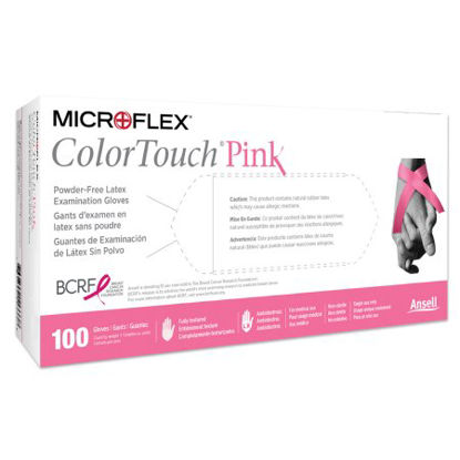 Picture of Exam Glove ColorTouch® Pink Small NonSterile Latex Standard Cuff Length Fully Textured Pink Not Chemo ApprovedCTP-233-S