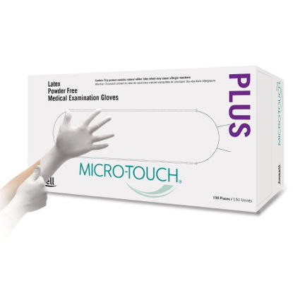 Picture of Exam Glove Micro-Touch® Plus Large NonSterile Latex Standard Cuff Length Fully Textured Ivory Not Chemo Approved6015303