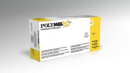 Picture of Exam Glove Polymed® TLC X-Small NonSterile Latex Standard Cuff Length Fully Textured White Not Chemo Approved10118102