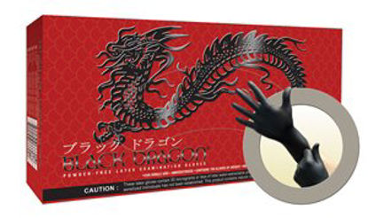 Picture of Exam Glove Black Dragon® Small NonSterile Latex Standard Cuff Length Fully Textured Black Not Chemo ApprovedBD-1001-PF