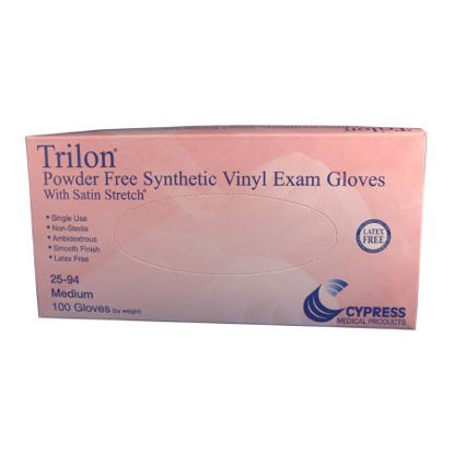 Picture of Exam Glove Trilon® Large NonSterile Vinyl Standard Cuff Length Smooth Clear Not Chemo Approved WITH PROP. 65 WARNING25-96