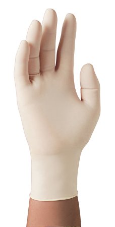 Picture of Exam Glove Kimberly-Clark® PFE™ X-Large NonSterile Latex Standard Cuff Length Fully Textured Natural Not Chemo Approved57550
