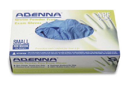 Picture of Exam Glove Adenna® NPF Small NonSterile Nitrile Standard Cuff Length Fully Textured Blue Not Chemo ApprovedC20030