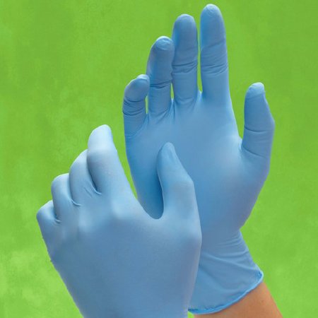 Picture of Exam Glove Adenna® NPF Medium NonSterile Nitrile Standard Cuff Length Fully Textured Blue Not Chemo ApprovedC20031