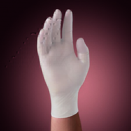 Picture of Exam Glove Halyard™ Small NonSterile Vinyl Standard Cuff Length Smooth White Not Chemo Approved50031