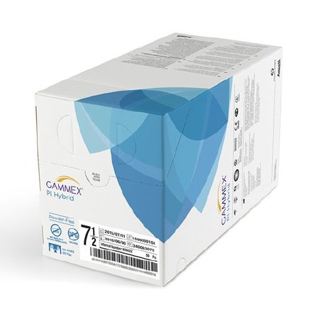 Picture of Surgical Glove GAMMEX® PI Hybrid Size 7.5 Sterile Pair Polychloroprene / Polyisoprene Extended Cuff Length Micro-Textured Natural Chemo Tested340063075