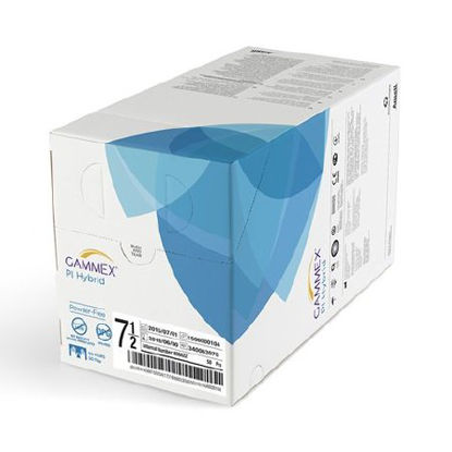 Picture of Surgical Glove GAMMEX® PI Hybrid Size 7.5 Sterile Pair Polychloroprene / Polyisoprene Extended Cuff Length Micro-Textured Natural Chemo Tested340063075