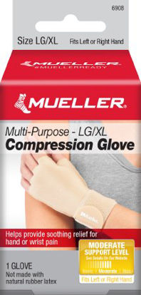 Picture of Compression Gloves Mueller® Compression & Support Gloves Fingerless Large / X-Large Over-the-Wrist Ambidextrous Stretch Fabric6908