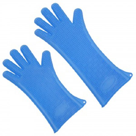 Picture of Heat Resistant Glove Silicone Heat Glove One Size Fits Most Silicone Blue 13.7 Inch Straight Cuff NonSterile09368