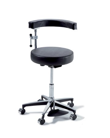 Picture of Air Lift Surgeon Stool Ritter® 278 Classic Series Backrest Air Lift, Pneumatic Height Adjustment, Foot Controlled 5 Casters Ultrafree Cranberry278-001-869