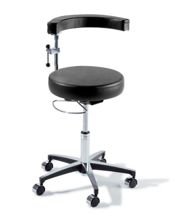 Picture of Air Lift Surgeon Stool Ritter® 279 Classic Series Backrest Air Lift, Pneumatic Height Adjustment, Hand Controlled, 8 Inch Hand Ring 5 Casters Shaded Garden279-001-853