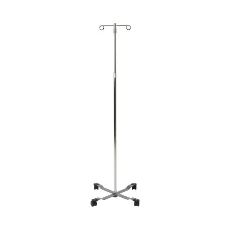 Picture of IV Stand Floor Stand McKesson 2-Hook 4-Leg, Dual-Wheel Nylon Casters, 22 Inch Epoxy-Coated Steel Base81-11300