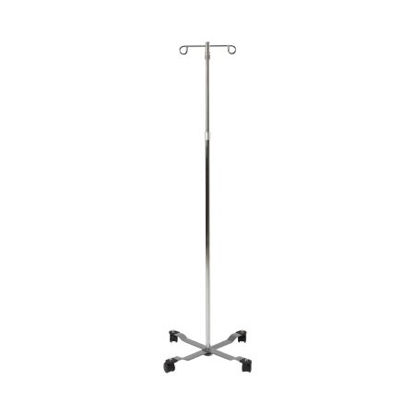 Picture of IV Stand Floor Stand McKesson 2-Hook 4-Leg, Dual-Wheel Nylon Casters, 22 Inch Epoxy-Coated Steel Base81-11300