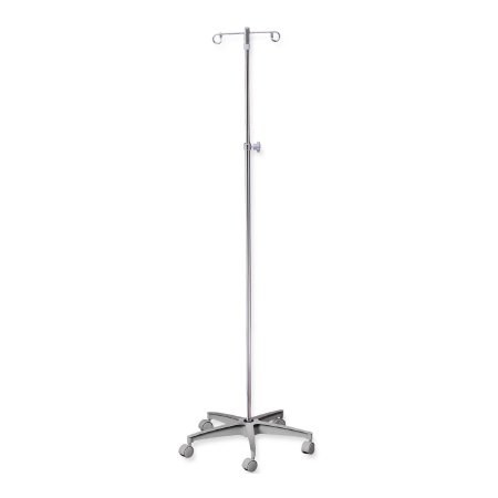 Picture of IV Stand Floor Stand McKesson 2-Hook 5-Leg, Dual-Wheel Nylon Casters, Cast Aluminum Base81-11350