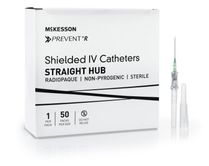 Picture of Peripheral IV Catheter McKesson Prevent® R 18 Gauge 1.16 Inch Button Retracting Safety Needle380244