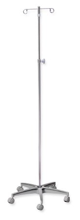 Picture of IV Stand Floor Stand McKesson 4-Hook 5-Leg, Dual-Wheel Nylon Casters, Cast Aluminum Base81-11360
