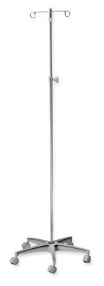 Picture of IV Stand Floor Stand McKesson 4-Hook 5-Leg, Dual-Wheel Nylon Casters, Cast Aluminum Base81-11360