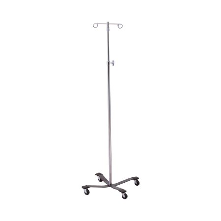 Picture of IV Stand Floor Stand McKesson 2-Hook 4-Leg, Rubber Wheel, Ball-Bearing Casters, 22 Inch Epoxy-Coated Steel Base81-43403