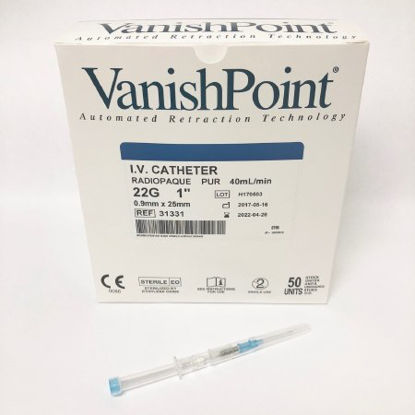 Picture of Peripheral IV Catheter VanishPoint® 22 Gauge 1 Inch Retracting Safety Needle31331
