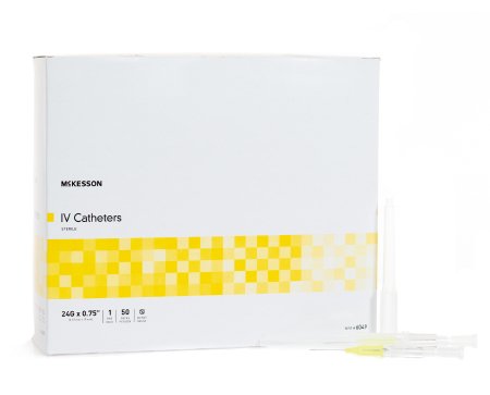Picture of Peripheral IV Catheter McKesson 24 Gauge 0.75 Inch Without Safety6049