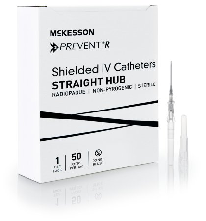 Picture of Peripheral IV Catheter McKesson Prevent® R 16 Gauge 1.16 Inch Button Retracting Safety Needle380254