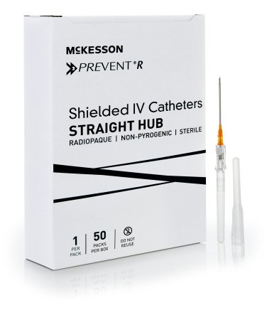 Picture of Peripheral IV Catheter McKesson Prevent® R 14 Gauge 1.75 Inch Button Retracting Safety Needle380267