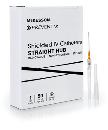 Picture of Peripheral IV Catheter McKesson Prevent® R 14 Gauge 1.75 Inch Button Retracting Safety Needle380267