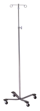 Picture of IV Stand Floor Stand McKesson 4-Hook 4-Leg, Rubber Wheel, Ball-Bearing Casters, 22 Inch Epoxy-Coated Steel Base81-43406