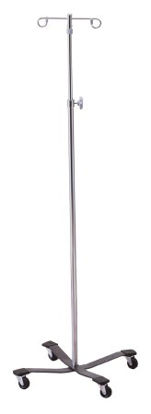 Picture of IV Stand Floor Stand McKesson 4-Hook 4-Leg, Rubber Wheel, Ball-Bearing Casters, 22 Inch Epoxy-Coated Steel Base81-43406