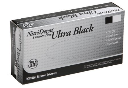 Picture of Exam Glove NitriDerm® Ultra Black 2X-Large NonSterile Nitrile Standard Cuff Length Textured Fingertips Black Chemo Tested187400
