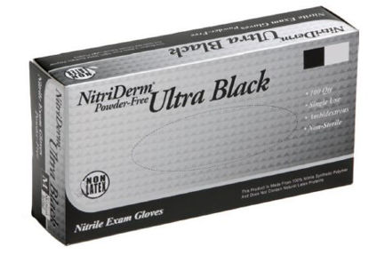 Picture of Exam Glove NitriDerm® Ultra Black 2X-Large NonSterile Nitrile Standard Cuff Length Textured Fingertips Black Chemo Tested187400