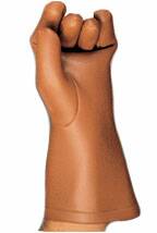 Picture of Radiation Reducing Glove Superflex One Size Fits Most NonSterile Lead / Naugahyde Extended Cuff Length Smooth Brown Not Chemo Approved12419