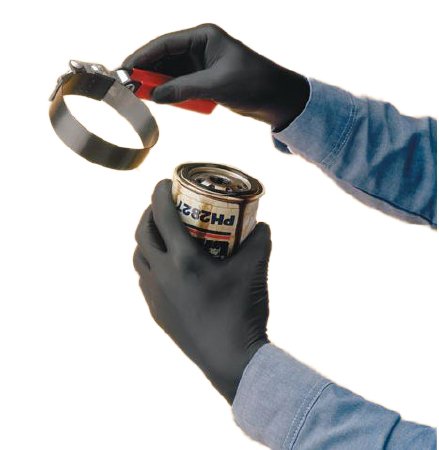 Picture of Exam Glove N-DEX® Large NonSterile Nitrile Standard Cuff Length Bisque Black Not Chemo Approved384177025
