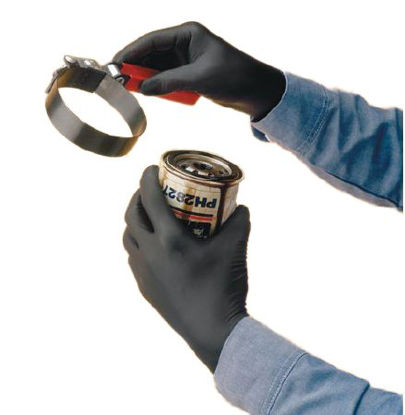 Picture of Exam Glove N-DEX® Large NonSterile Nitrile Standard Cuff Length Bisque Black Not Chemo Approved384177025