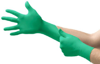 Picture of Exam Glove Micro-Touch® DENTA-GLOVE® Small NonSterile Polychloroprene Standard Cuff Length Textured Fingertips Green Not Chemo Approved31300600S