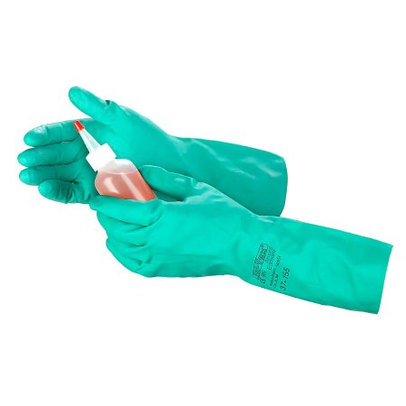 Picture of Chemical Protection Glove Sol-Vex® Medium Nitrile Green 13 Inch Gauntlet Cuff NonSterileS-19710-M