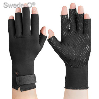 Picture of Arthritis Gloves Swede-O® Thermal Arthritic Open Finger Small Over-the-Wrist Hand Specific Pair Stretch FabricWST-6838-SML