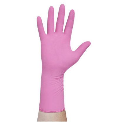 Picture of Exam Glove PINK UNDERGUARD Large NonSterile Nitrile Extended Cuff Length Textured Fingertips Pink Chemo Tested47455