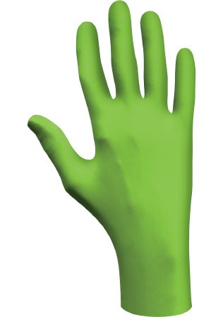 Picture of Exam Glove N-DEX® Free X-Large NonSterile Nitrile Standard Cuff Length Bisque Fluorescent Green Not Chemo Approved7705PFT-XL