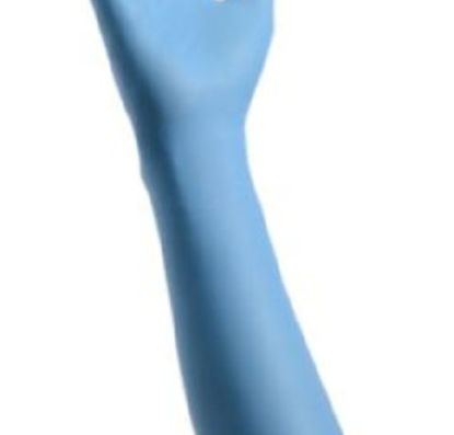 Picture of Exam Glove Cardinal Health™ Decontamination Medium NonSterile Nitrile Extended Cuff Length Fully Textured Blue Chemo Tested88NDM