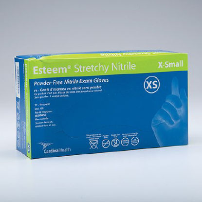 Picture of Exam Glove ESTEEM™ Stretch X-Small NonSterile Nitrile Standard Cuff Length Textured Fingertips Teal Chemo Tested8854NXSB