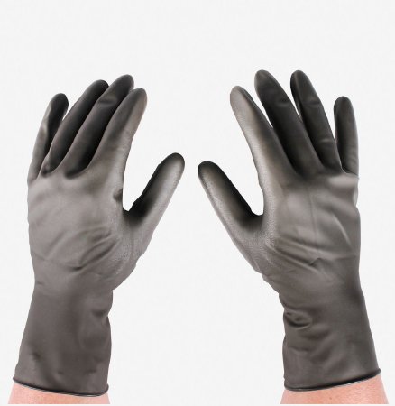 Picture of Radiation Reducing Glove Revolution™ Size 8.5 Sterile Pair Lead Standard Cuff Length Fully Textured Black Not Chemo Approved700185
