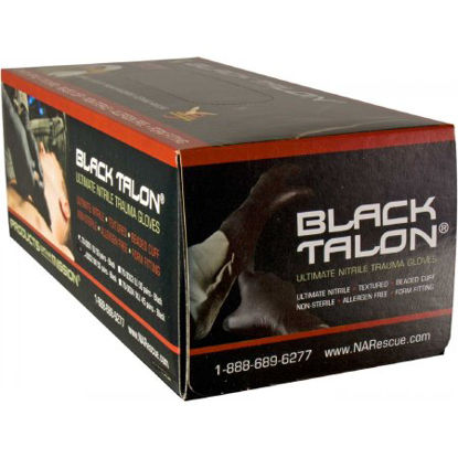 Picture of Exam Glove Black Talon® Small NonSterile Nitrile Extended Cuff Length Fully Textured Black Not Chemo Approved70-0001